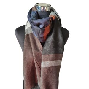 TRÏBE Blue , Gray Multi colored winter scarf wrap NWT